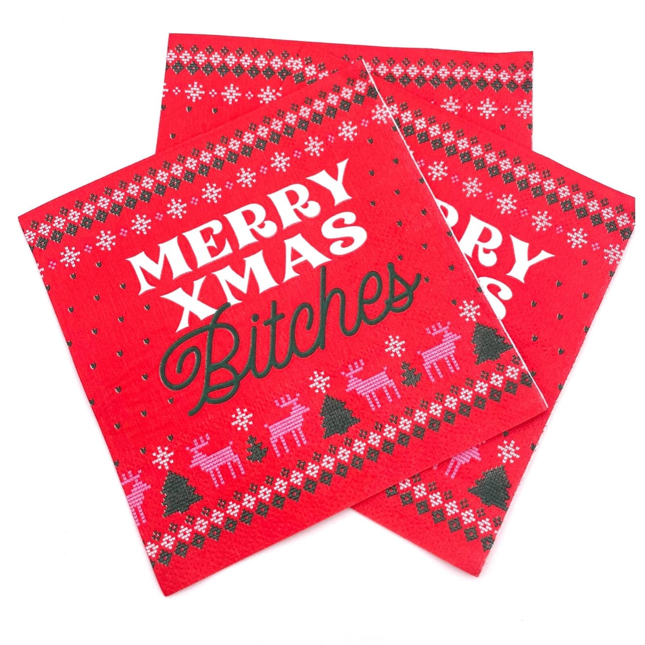 Merry Xmas B*Tches Cocktail Napkins - 20ct