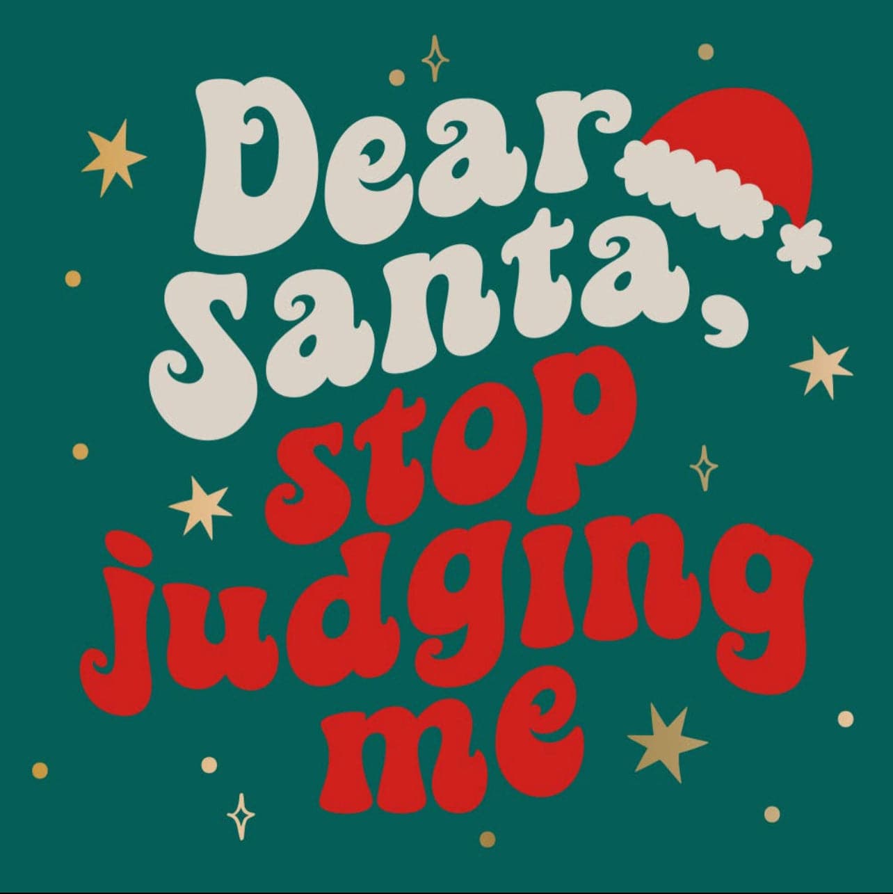 Dear Santa Stop Judging Me, Christmas Cocktail Napkins - Pack of 20