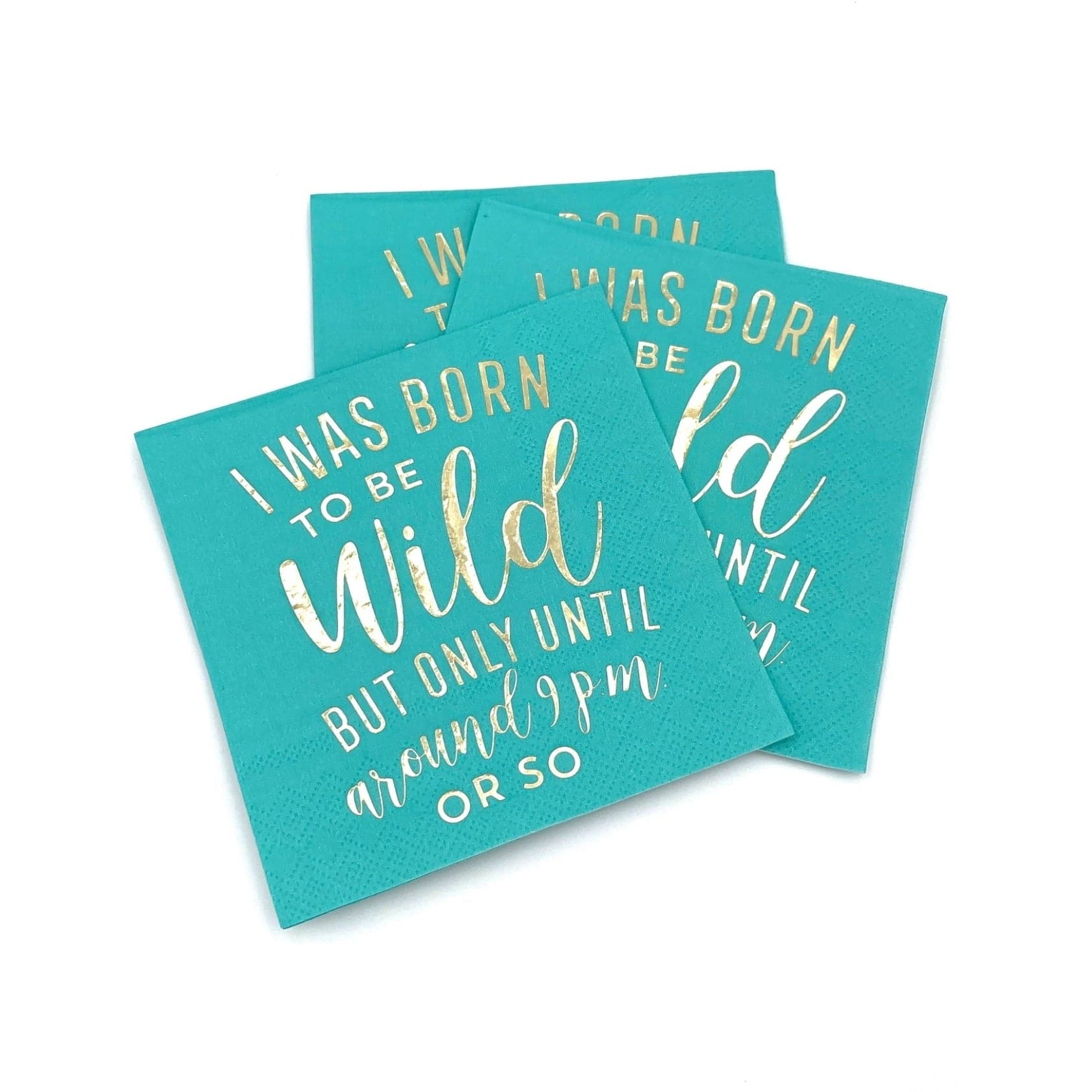 Born To Be Wild - Foil Cocktail Napkins, Pack of 20