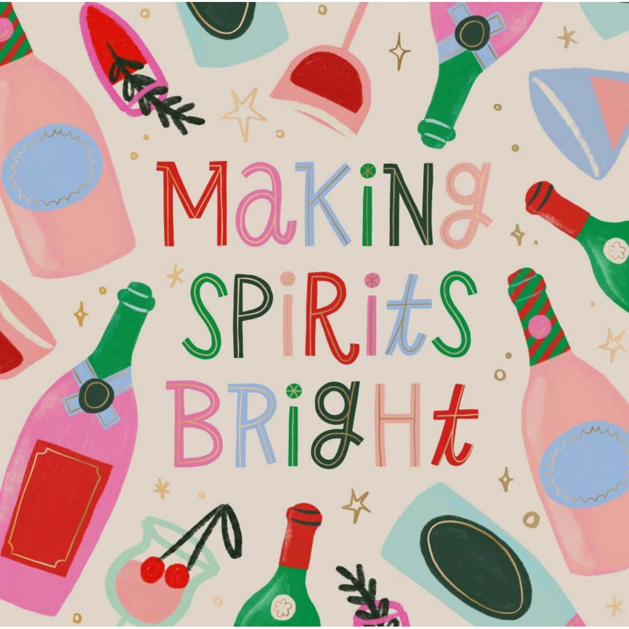 Making Spirits Bright, Christmas Cocktail Napkins - Pack of 20