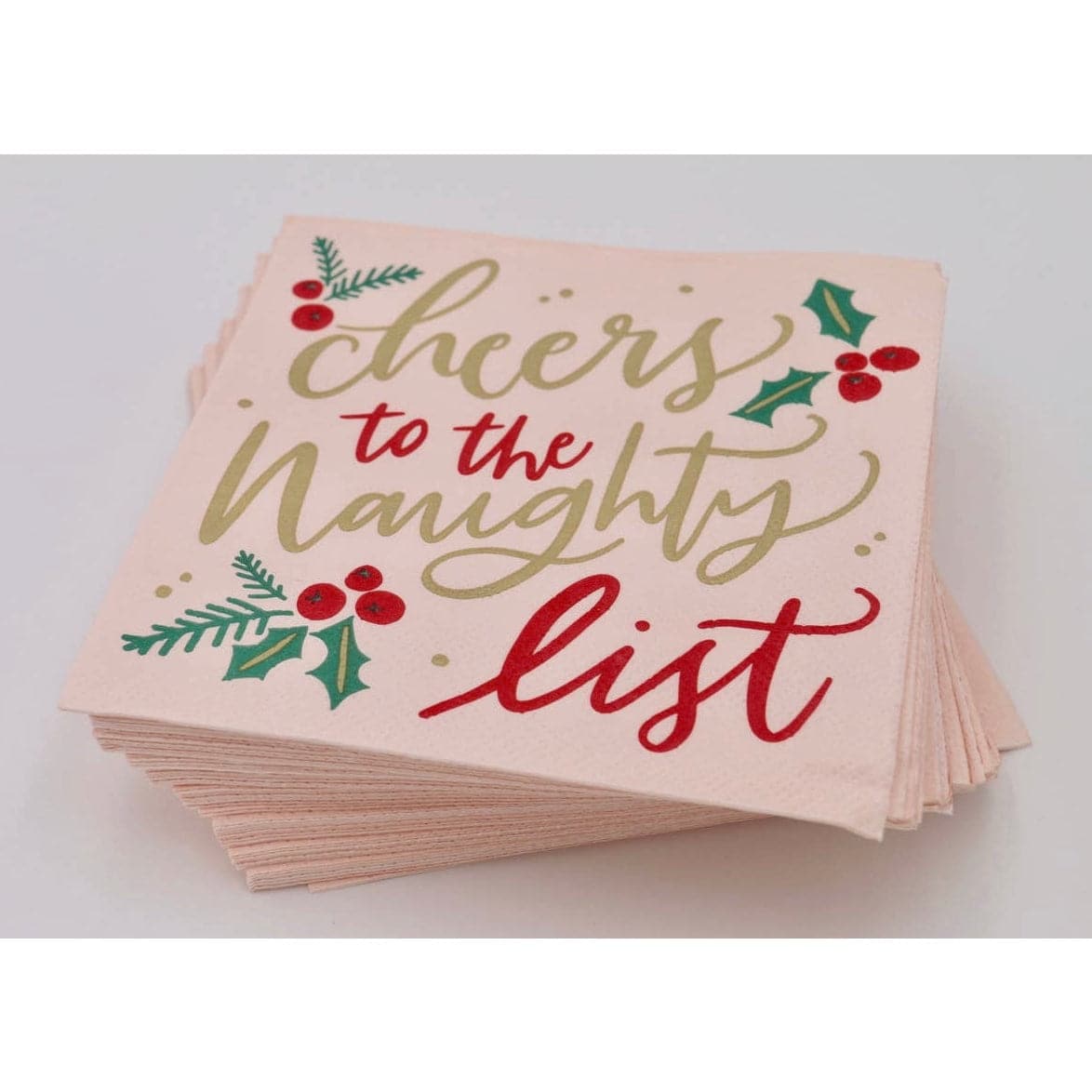 Cheers To the Naughty List, Christmas Cocktail Napkins - Pack of 20