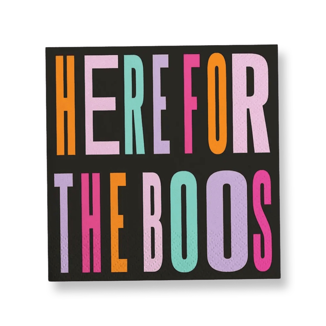 Here For The Boos, Halloween Cocktail Napkins - Pack of 20