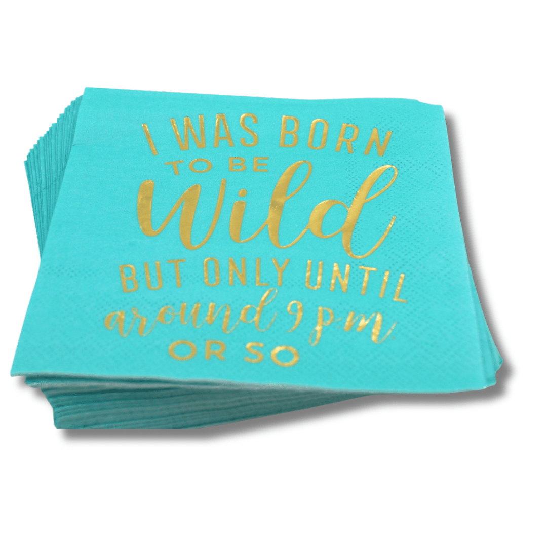 Born To Be Wild - Foil Cocktail Napkins, Pack of 20