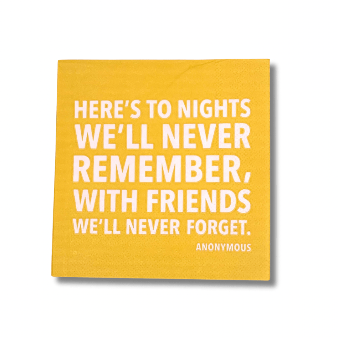 To Nights We'll Never Remember - Cocktail Napkins, Pack of 20