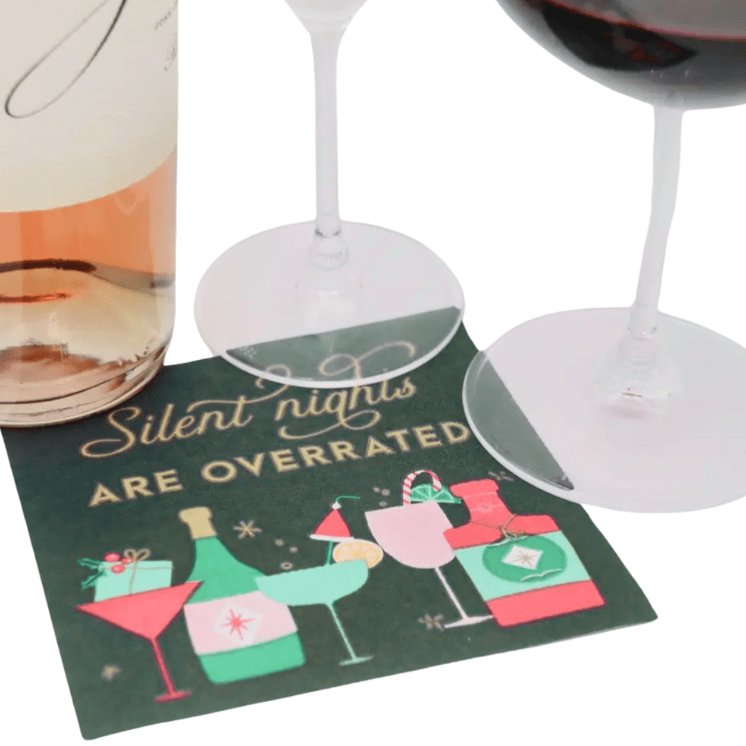 Silent Nights Are Overrated, Christmas Cocktail Napkins - Pack of 20