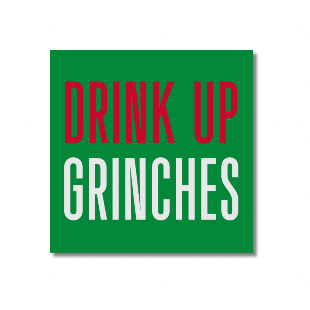 Drink Up Grinches, Christmas Cocktail Napkins - Pack of 20