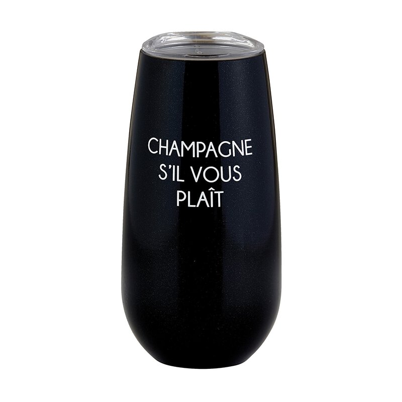 Stainless Steel Champagne Tumbler - Happy Vibes - Slant Collections