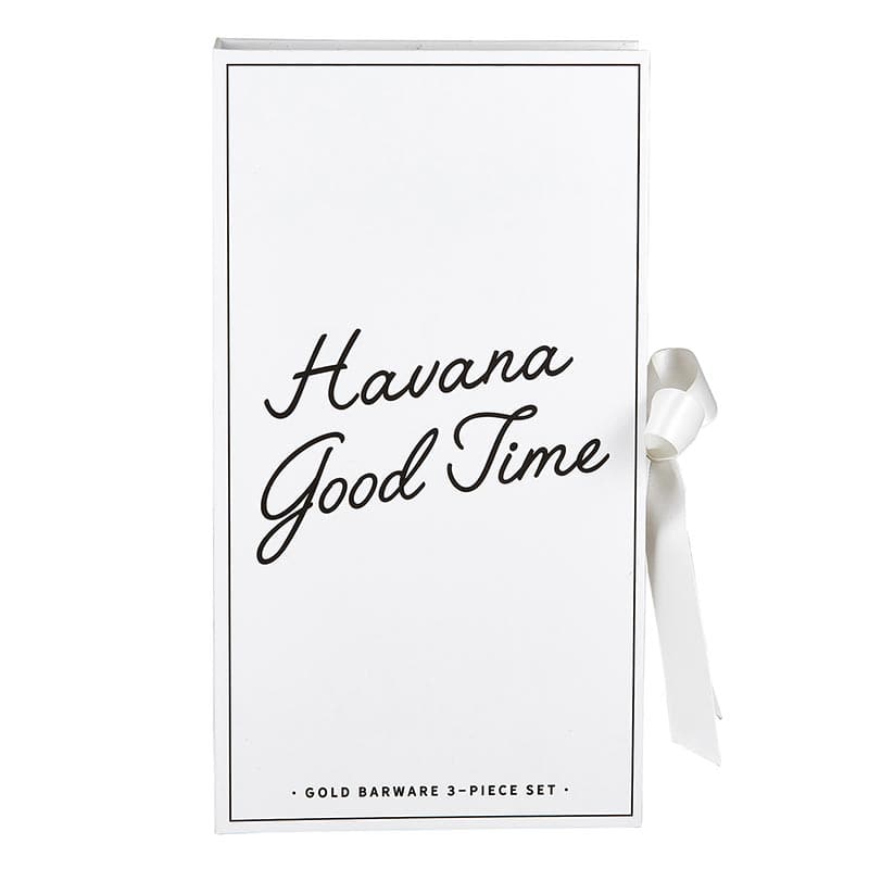 Gold Barware Book Box - "Havana Good Time"