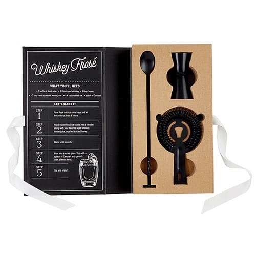 Matte Black Barware Book Box - "Grl Wlks Into A Bar"