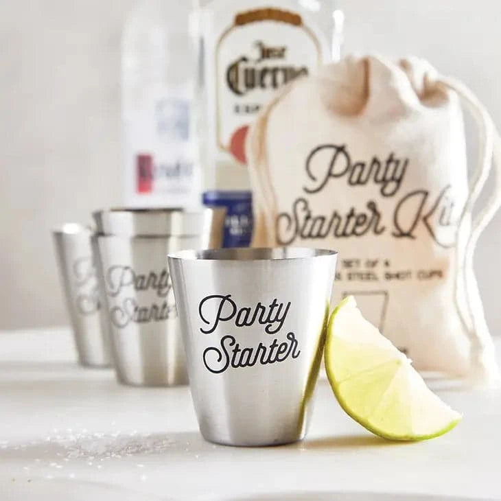 Party Starter, Stainless Steel Shot Cups - Set of 4